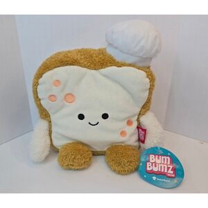 Bum Bumz Baker Barb Slice of Bread Plush Toast Chef Hat Stuffed Toy New